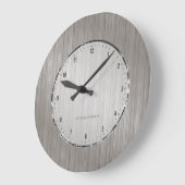 Grande Horloge Ronde Silver Gray Brushed Aluminium (Angle)