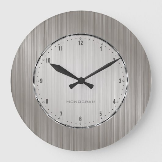 Grande Horloge Ronde Silver Gray Brushed Aluminium (Recto)