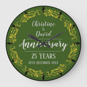 Grande Horloge Ronde Silver Wedding Anniversary Commemorative