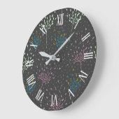 Grande Horloge Ronde Simple and Elegant Floral | Wall Clock (Angle)