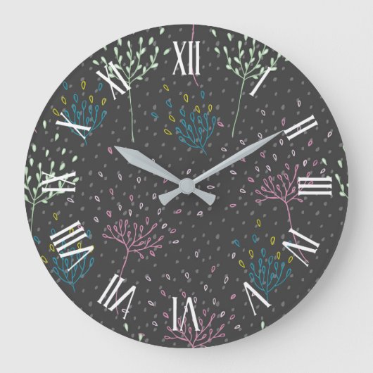 Grande Horloge Ronde Simple and Elegant Floral | Wall Clock (Recto)