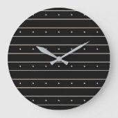 Grande Horloge Ronde Simple Black Background With Grey Stripes And Tiny (Recto)