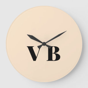 Grande Horloge Ronde simple couleur pastel personnalisée minimale solid
