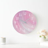 Grande Horloge Ronde Simple Elegant Peach Pink Waves | Wall Clock (Maison)