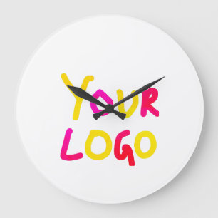 Grande Horloge Ronde simple et minimal ajoutez votre logo/votre design