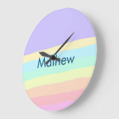 Grande Horloge Ronde simple lettre initiale monogramme ajouter votre no (Angle)