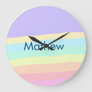 Grande Horloge Ronde simple lettre initiale monogramme ajouter votre no