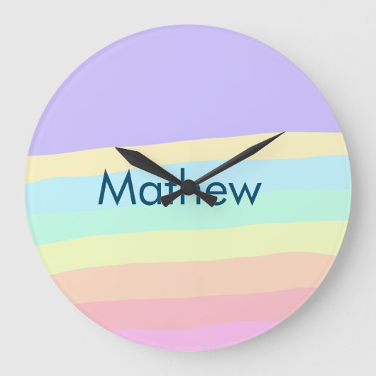 Grande Horloge Ronde simple lettre initiale monogramme ajouter votre no (Recto)