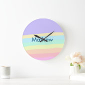 Grande Horloge Ronde simple lettre initiale monogramme ajouter votre no (Maison)