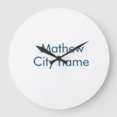 Grande Horloge Ronde simple lettre initiale monogramme ajouter votre no (Recto)