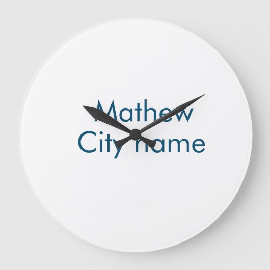 Grande Horloge Ronde simple lettre initiale monogramme ajouter votre no (Recto)