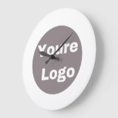 Grande Horloge Ronde Simple Logo and Text Business personallze (Angle)