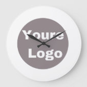 Grande Horloge Ronde Simple Logo and Text Business personallze (Recto)