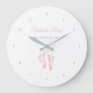 Grande Horloge Ronde Simple Méménite de naissance de fille Précieux emp