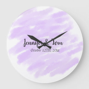 Grande Horloge Ronde simple minimal add your name custom wedding unity