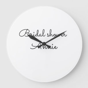 Grande Horloge Ronde simple minimal add your name text bridal shower t