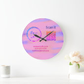 Grande Horloge Ronde Simple minimum q r code ajouter logo code d'analys (Maison)