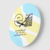 Grande Horloge Ronde Simple minimum q r code ajouter logo code d'analys (Angle)