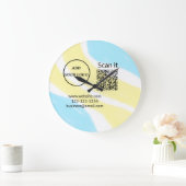 Grande Horloge Ronde Simple minimum q r code ajouter logo code d'analys (Maison)