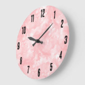 Grande Horloge Ronde Simple moderne élégant rose (Angle)