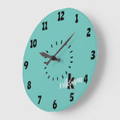 Grande Horloge Ronde Simple Moderne Monogramme (Angle)