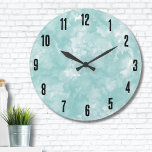 Grande Horloge Ronde Simple moderne Turquoise bleu<br><div class="desc">Une aquarelle douce turquoise ou bleu turquoise en toile de fond est idéale pour une horloge à l'aquarelle mignonne et contemporaine. Ce design est subtil mais frappant, offrant juste la bonne quantité de couleur et d'air sans être sur le dessus. La Simple Modern Turquoise Turquoise Blue Watercolor Large Clock apporte...</div>