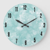 Grande Horloge Ronde Simple moderne Turquoise bleu (Recto)
