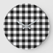 Grande Horloge Ronde Simple Monochrome Buffalo Plaid Pattern (Recto)