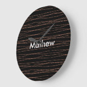 Grande Horloge Ronde Simple monogramme ajouter votre nom lettre man min (Angle)
