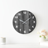 Grande Horloge Ronde Simple rustique Noir Perdu Bois Ferme (Maison)