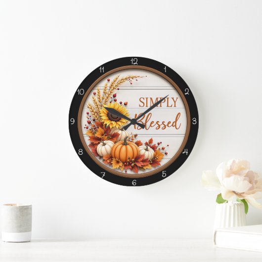 Grande Horloge Ronde Simplement Bénis Automne (Maison)