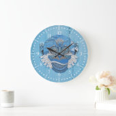 Grande Horloge Ronde Singe bleu de la tribu (Maison)