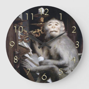 Grande Horloge Ronde Singe de sourire