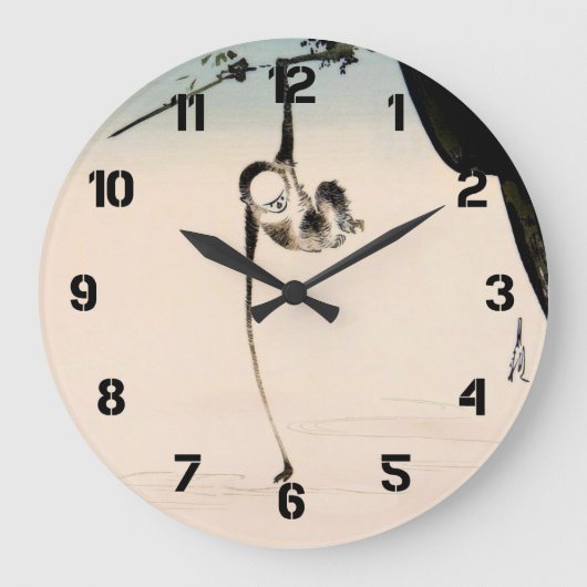 Grande Horloge Ronde Singe et la réflexion de lune (Recto)