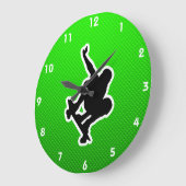 Grande Horloge Ronde Skateboarding vert (Angle)