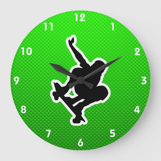 Grande Horloge Ronde Skateboarding vert (Recto)