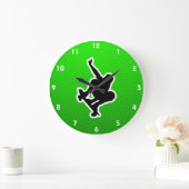 Grande Horloge Ronde Skateboarding vert (Maison)