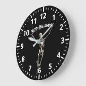 Grande Horloge Ronde Skeleton d'Halloween (Angle)