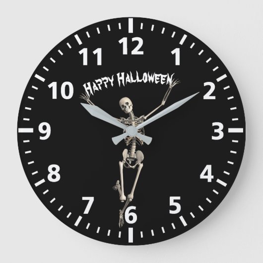 Grande Horloge Ronde Skeleton d'Halloween (Recto)