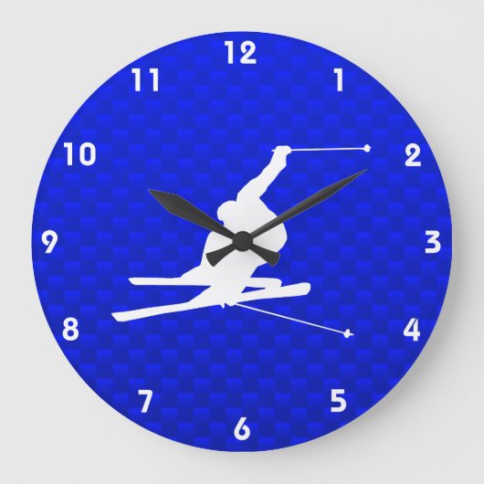 Grande Horloge Ronde Ski bleu de neige (Recto)