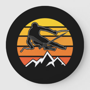 Grande Horloge Ronde Ski rétro