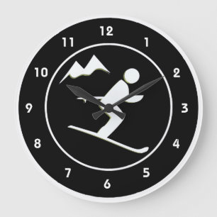 Grande Horloge Ronde Skiing design Wall Clock