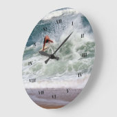 Grande Horloge Ronde Skimboard par Shirley Taylor (Angle)