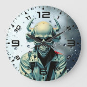 Grande Horloge Ronde Skull Rider Synth-Punk Wall Clock (Recto)