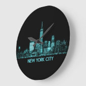 Grande Horloge Ronde Skyline de New York (Angle)