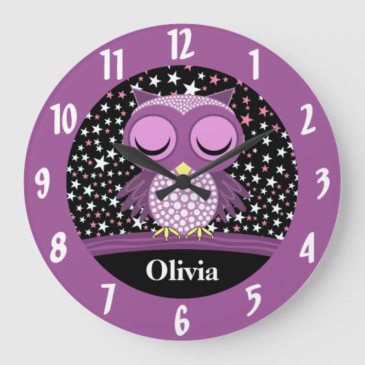 Grande Horloge Ronde sleepy cute owl (Recto)