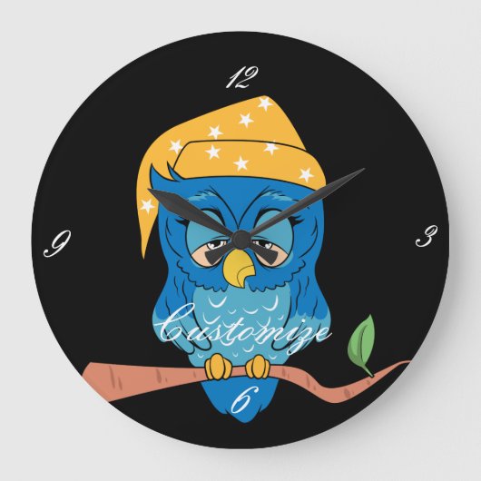 Grande Horloge Ronde Sleepy Owl Thunder_Cove (Recto)
