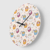 Grande Horloge Ronde Sleepy Sloth (Angle)