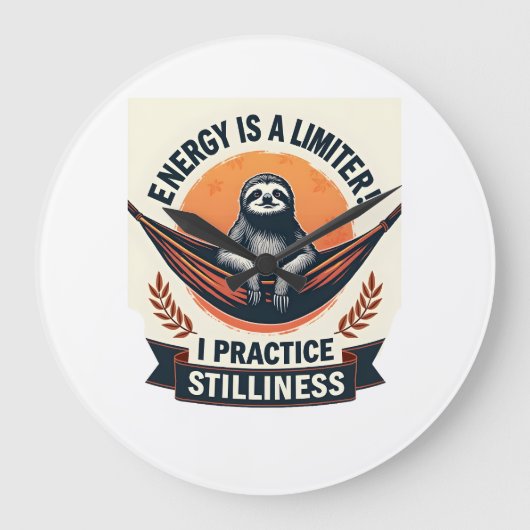 Grande Horloge Ronde Sleepy Sloth Vintage Funny Introvert Shirt 2 (Recto)