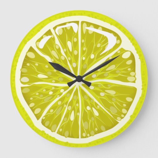 Grande Horloge Ronde Slice Juicy Lime Round Wall Clock (Recto)